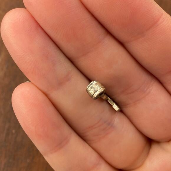 Vintage 925 Sterling Silver Cursive S Letter Initial Textured Pendant Charm - Picture 3 of 4